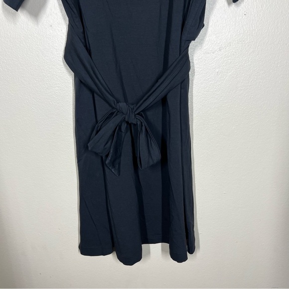 Lululemon Womens Cotton Wrap-Front T-Shirt Dress Black Size 12 Casual Basic - Picture 9 of 10